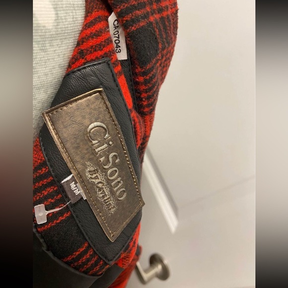 NWOT Leather and Plaid Fabric Jacket - Picture 3 of 4